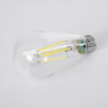 Λάμπα LED Long Filament E27 ST64 Αχλάδι 4W 840lm 360° AC 220-240V IP20 Φ6.4 x Υ14.5cm Φυσικό Λευκό 4000K με Διάφανο Γυαλί - Pro Series 210lm/W - A Ενεργειακή Κλάση - 3 Χρόνια Εγγύηση