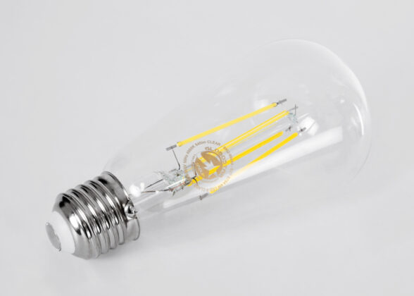 Λάμπα LED Long Filament E27 ST64 Αχλάδι 4W 840lm 360° AC 220-240V IP20 Φ6.4 x Υ14.5cm Φυσικό Λευκό 4000K με Διάφανο Γυαλί - Pro Series 210lm/W - A Ενεργειακή Κλάση - 3 Χρόνια Εγγύηση