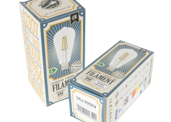 Λάμπα LED Long Filament E27 ST64 Αχλάδι 4W 840lm 360° AC 220-240V IP20 Φ6.4 x Υ14.5cm Φυσικό Λευκό 4000K με Διάφανο Γυαλί - Pro Series 210lm/W - A Ενεργειακή Κλάση - 3 Χρόνια Εγγύηση