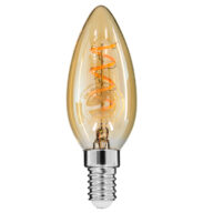 Λάμπα E14 C35 Κεράκι LED SOFT SPIRAL FILAMENT 4W 320 lm 320° AC 85-265V Edison Retro με Μελί Γυαλί Ultra Θερμό Λευκό 2200 K Dimmable