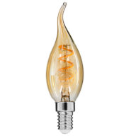 Λάμπα E14 C35T Κεράκι LED SOFT SPIRAL FILAMENT 4W 320 lm 320° AC 85-265V Φλόγα Flame Edison Retro με Μελί Γυαλί Ultra Θερμό Λευκό 2200 K Dimmable