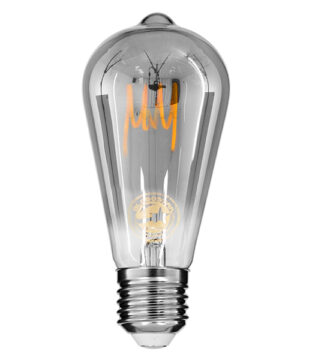 Λάμπα E27 ST64 Αχλάδι LED SOFT T SPIRAL FILAMENT 6W 470 lm 320° AC 85-265V Edison Retro με Φιμέ Γυαλί Θερμό Λευκό 2700 K Dimmable