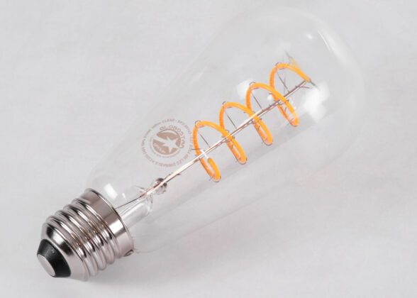 Λάμπα LED Soft S Spiral Filament E27 ST64 Αχλάδι 4W 300lm 360° AC 220-240V IP20 Φ6.4 x Υ14cm Θερμό Λευκό 2700K με Διάφανο Γυαλί - Dimmable - 3 Years Warranty