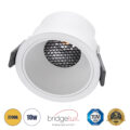 Χωνευτό LED Spot Downlight TrimLess Φ8.4cm 10W 1250lm 38° AC 220-240V IP20 Φ8.4 x Υ5.9cm - Στρόγγυλο - Λευκό & Anti-Glare HoneyComb - Θερμό Λευκό 2700K - Bridgelux COB - 5 Years Warranty