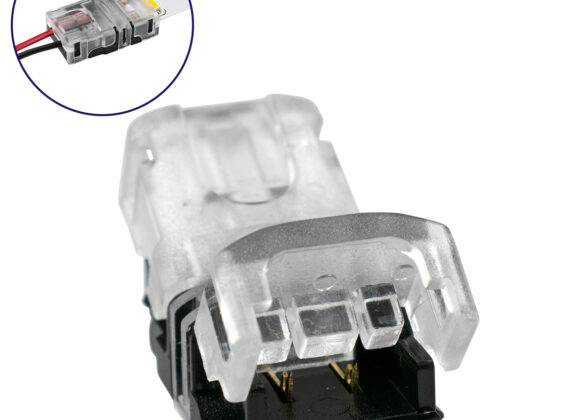 Ταχυσύνδεσμος Ένωσης IP20 - Strip To Cable Connector για Ένωση 1 x Μονόχρωμης Ταινίας LED Πλάτους 8mm με 1 x Καλώδιο Τροφοδοσίας