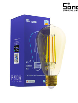 SONOFF B02-F-ST64-R2 – Wi-Fi Smart LED Filament Bulb E27 ST64 7W 700lm AC 220-240V CCT Change from 1800K to 5000K Dimmable