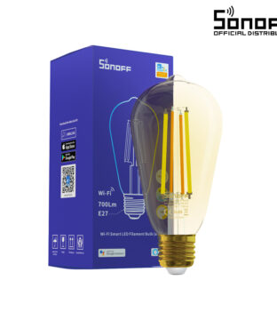 SONOFF B02-F-ST64-R2 – Wi-Fi Smart LED Filament Bulb E27 ST64 7W 700lm AC 220-240V CCT Change from 1800K to 5000K Dimmable