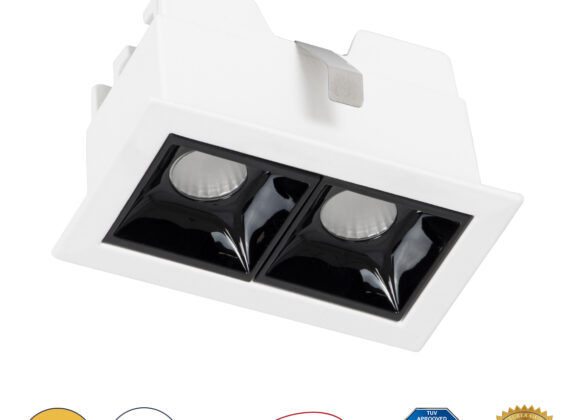 Χωνευτό LED Spot Downlight TrimLess 4W 540lm 36° AC 220-240V IP20 Μ7.5 x Π4.3 x Υ4.5cm - Λευκό με Μαύρο Κάτοπτρο - Θερμό Λευκό 2700K - Bridgelux High Lumen Chip Gen2 - TÜV Certified Driver - 5 Years Warranty