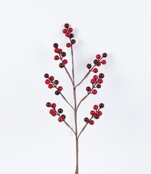 ΚΛΑΔΙ ΜΕ ΚΟΚΚΙΝΑ ΚΑΙ ΜΠΟΡΝΤΟ BERRIES, 61cm