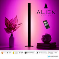 ALIEN-DIVA-BLACK-50-7 ALIEN Design DIVA Μοντέρνο Minimal Nordic Μεταλλικό Φωτιστικό Επιτραπέζιο – Πορτατίφ – Λαμπατέρ Μαύρο LED 8W 800 lm με Ασύρματο Χειριστήριο RF & Dimmer IP20 Ροζ Μ3 x Π1.6 x Υ50cm