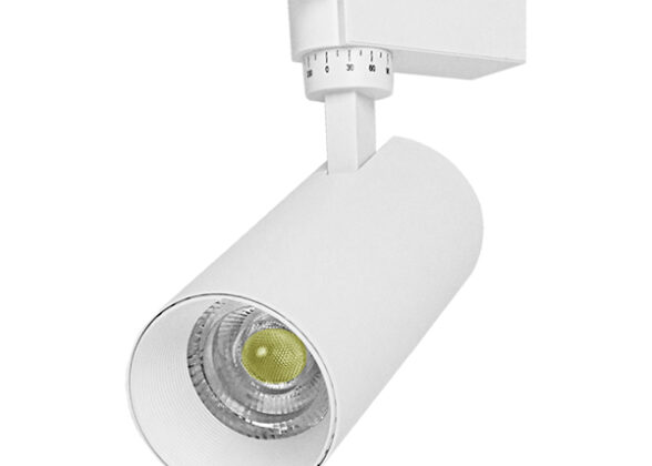 Μονοφασικό Bridgelux COB LED Λευκό Φωτιστικό Σποτ Ράγας 20W 230V 2600lm 30° Ψυχρό Λευκό 6000k