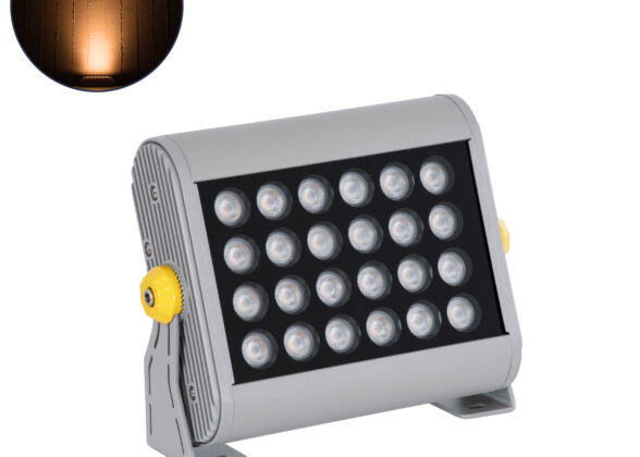 Προβολέας Wall Washer για Φωτισμό Κτιρίων LED 24W 2040lm 30° AC 220-240V Αδιάβροχο IP67 Μ22.5 x Π6 x Υ16.5cm Αρχιτεκτονικό Πορτοκαλί 2200K - Ασημί - 3 Years Warranty