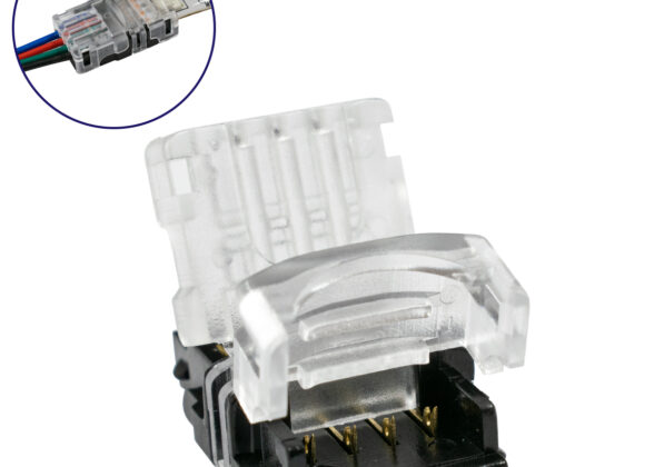 Αδιάβροχος Ταχυσύνδεσμος Ένωσης IP65 - Strip To Cable Connector για Ένωση 1 x RGB Αδιάβροχης Ταινίας LED Πλάτους 10mm με 1 x Καλώδιο Τροφοδοσίας