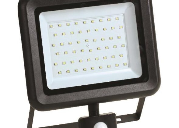 ΠΡΟΒΟΛΕΑΣ LED 50W SMD ΜΕ ΠΕΡΙΣΤΡΕΦΟΜΕΝΟ ΑΝΙΧΝΕΥΤΗ ΚΙΝΗΣΗΣ ΜΑΥΡΟΣ IP44 6500K PLUS