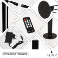 ALIEN-DIVA-BLACK-50-1 ALIEN Design DIVA Μοντέρνο Minimal Nordic Μεταλλικό Φωτιστικό Επιτραπέζιο - Πορτατίφ - Λαμπατέρ Μαύρο LED 8W 1120lm με Ασύρματο Χειριστήριο RF & Dimmer IP20 Ψυχρό Λευκό 6000K Μ3 x Π1.6 x Υ50cm