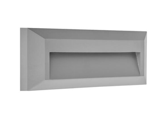 ΑΠΛΙΚΑ ΤΟΙΧΟΥ LED SLIM 2W IP65 220-240V 3CCT 230X80X27mm ΓΚΡΙ PRO