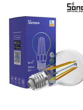 SONOFF B02-F-A60-R2 – Wi-Fi Smart LED Filament Bulb E27 A60 7W 806lm AC 220-240V CCT Change from 2200K to 6500K Dimmable