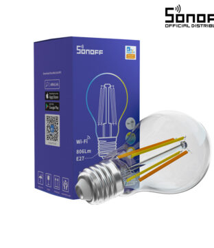 SONOFF B02-F-A60-R2 – Wi-Fi Smart LED Filament Bulb E27 A60 7W 806lm AC 220-240V CCT Change from 2200K to 6500K Dimmable