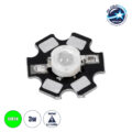 High Power Star LED - Υψηλής Ισχύος Star LED 3W DC 3.2V Πράσινο Φ2 x Υ0.6cm - 2 Χρόνια Εγγύηση