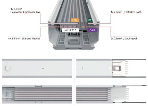 ΒΑΣΗ ΓΙΑ ΓΡΑΜΜΙΚΟ ΦΩΤΙΣΤΙΚΟ 4516Χ65Χ40mm 8 ΚΑΛΩΔΙΑ ΛΕΥΚΟ