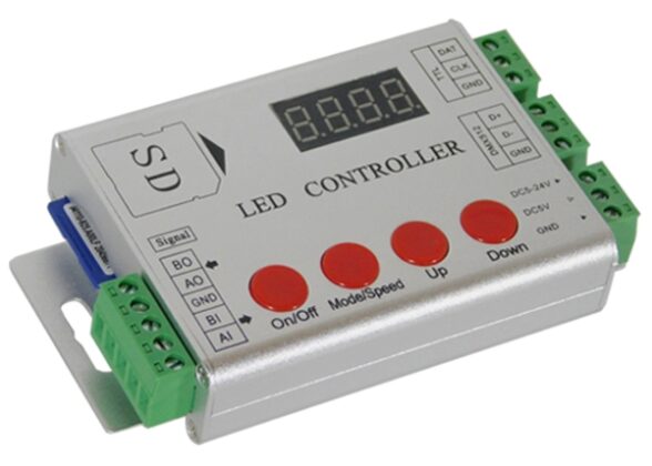 LED Digital RGB Controller DMX512 & Κάρτα SD για LED Digital RGB Προϊόντα 5v - 12v - 24v  HC03 2048 IC