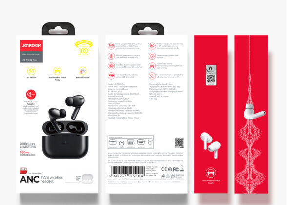 JOYROOM Originals JR-T03S PRO Earphones με Θήκη Φόρτισης True Wireless Bluetooth V5.0 Binaural Συμβατό με iOS & Android Μαύρο