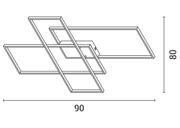 ARTE ILLUMINA ARTE ILLUMINA ΦΩΤΙΣΤΙΚΟ ΟΡΟΦΗΣ LED 90W 900X800X70 ΜΑΥΡΟ